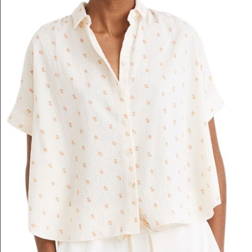 MADEWELL Hilltop Shirt in Mini Oranges  NWOT